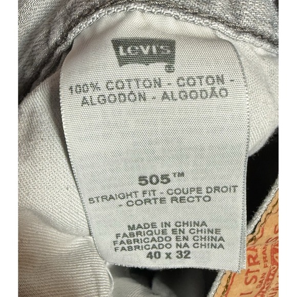 Levis 505 Straight Fit Jeans Men's Size 40x32(38x31) Gray Zip Fly - Picture 5 of 9